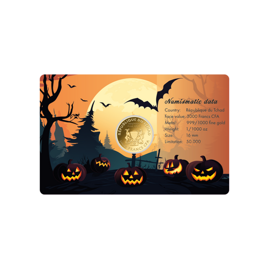Halloween Coin Card 999/1000 1/1000oz - Gold Gift