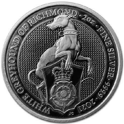 Best Value Queen's Beast 2021 White Greyhound Of Richmond 2oz Silver 999.