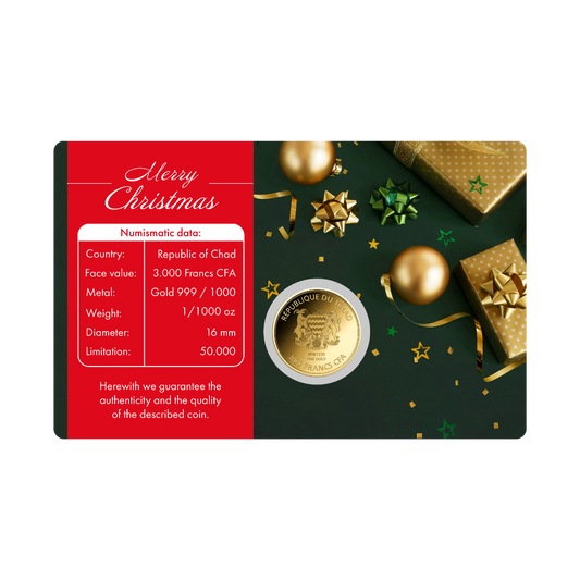 Coca Cola Santa Coin Card 999/1000 1/1000oz - Gold Gift