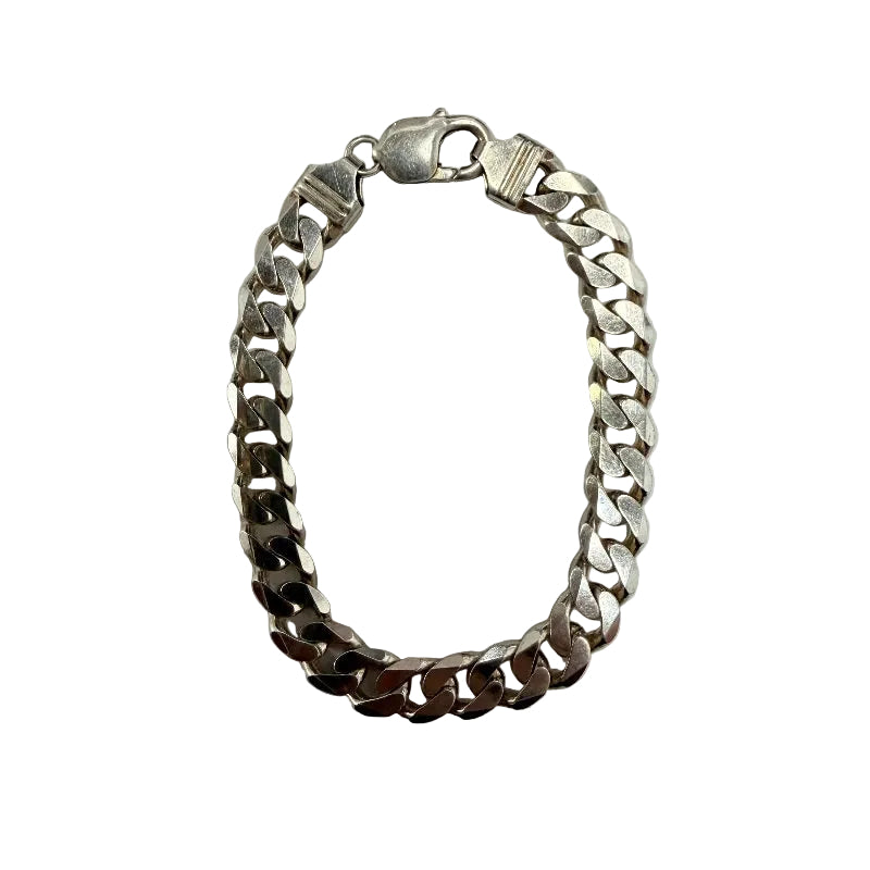 925 Silver Curb Bracelet 8.5" Approx 31.5g Preowned