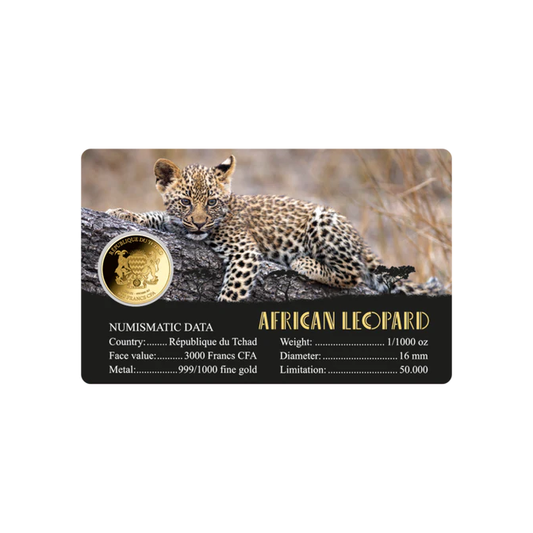 American Leopard Coin Card 999/1000 1/1000oz - Gold Gift Preowned