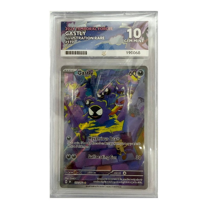 2024 Pokemon Temporal Forces Gastly Illustration Rare 177/162 ACE Gem Mint 10 Preowned