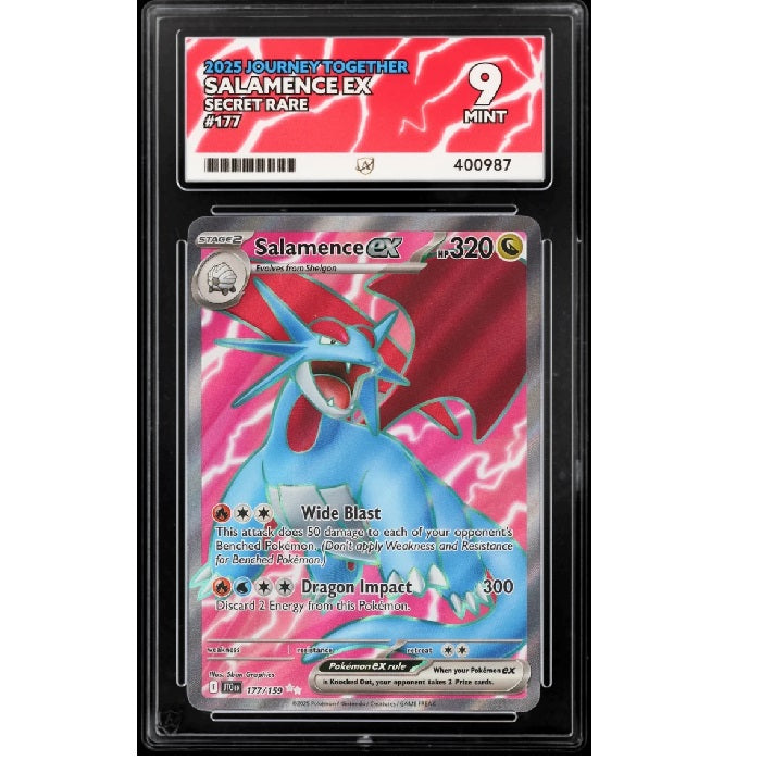 2025 Pokemon Journey Together Salamence Ex 177/159 Ace Mint 9 Preowned