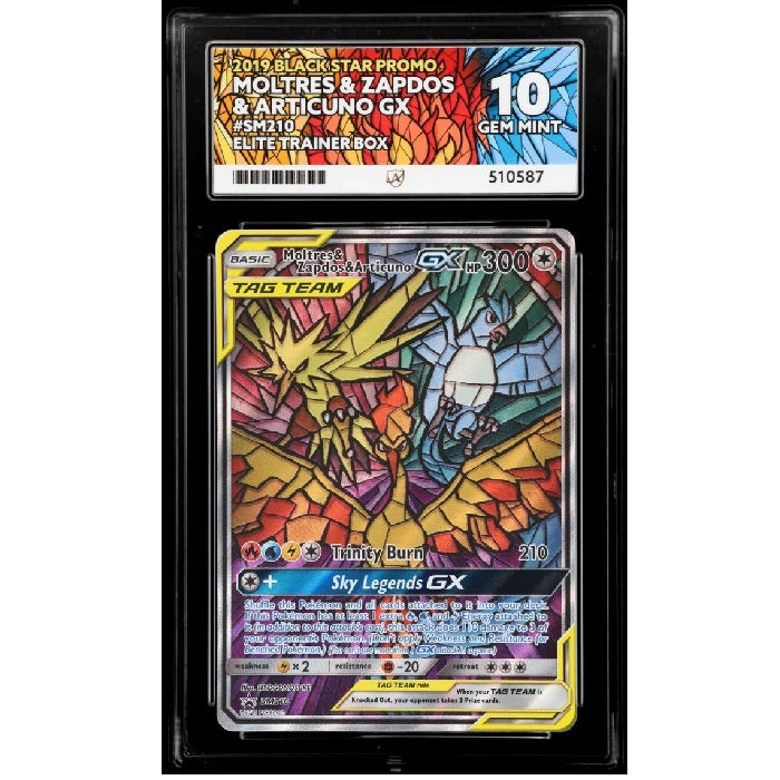 2019 Pokemon Black Star Promo Moltres & Zapdos & Articuno SM210 ACE 10 Gem Mint Preowned