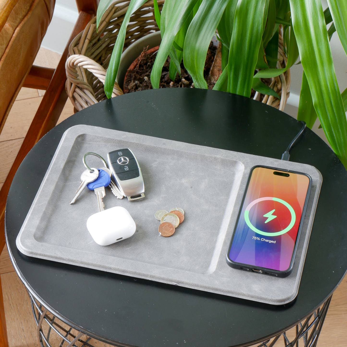 Steepletone Wireless Charging Leather Tray