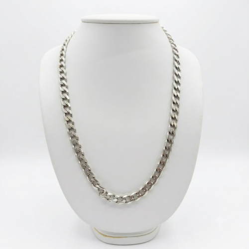 925 Silver Curb Chain 24" Approx 83.7G Preowned