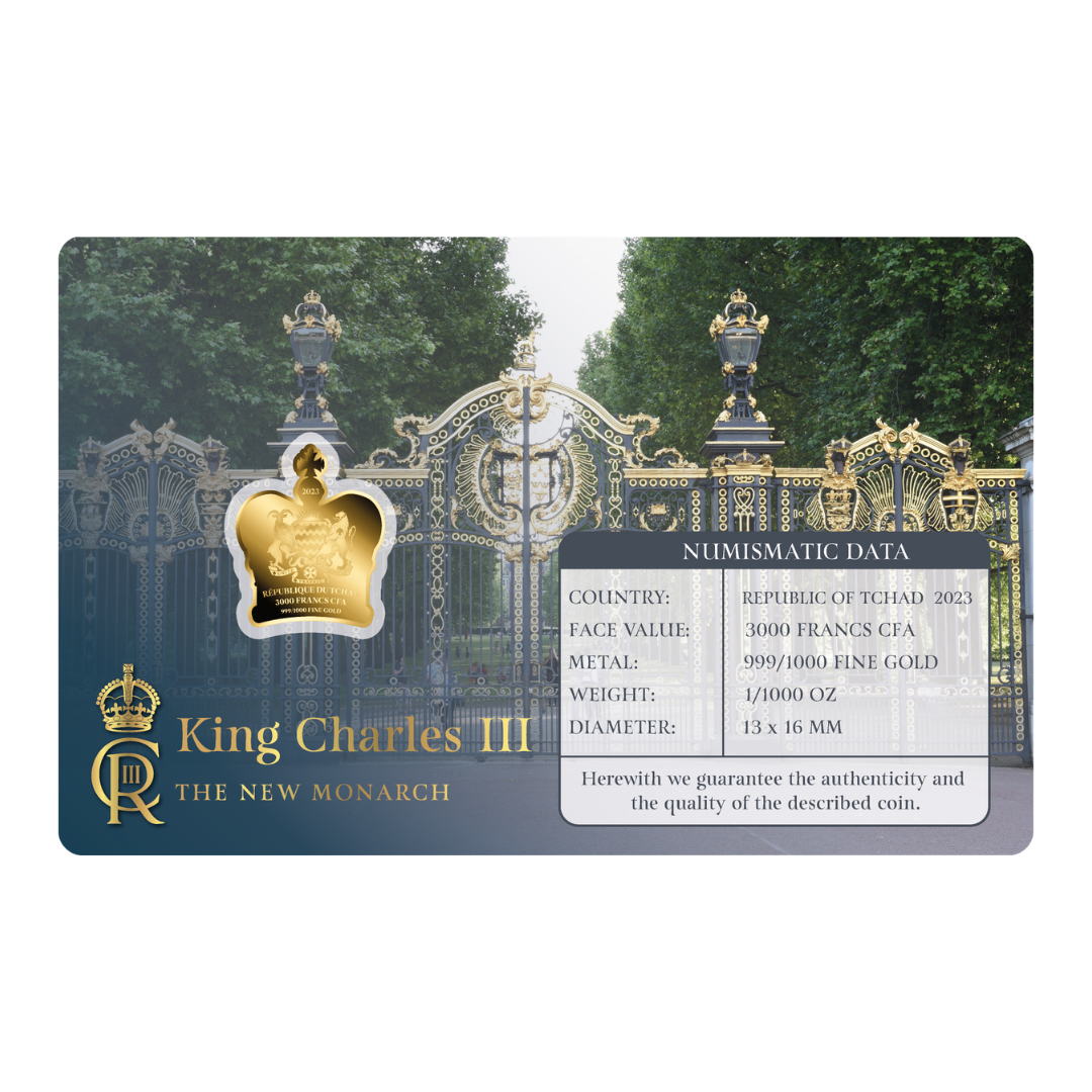 King Charles III Crown Coin Card 999/1000 1/1000oz - Gold Gift
