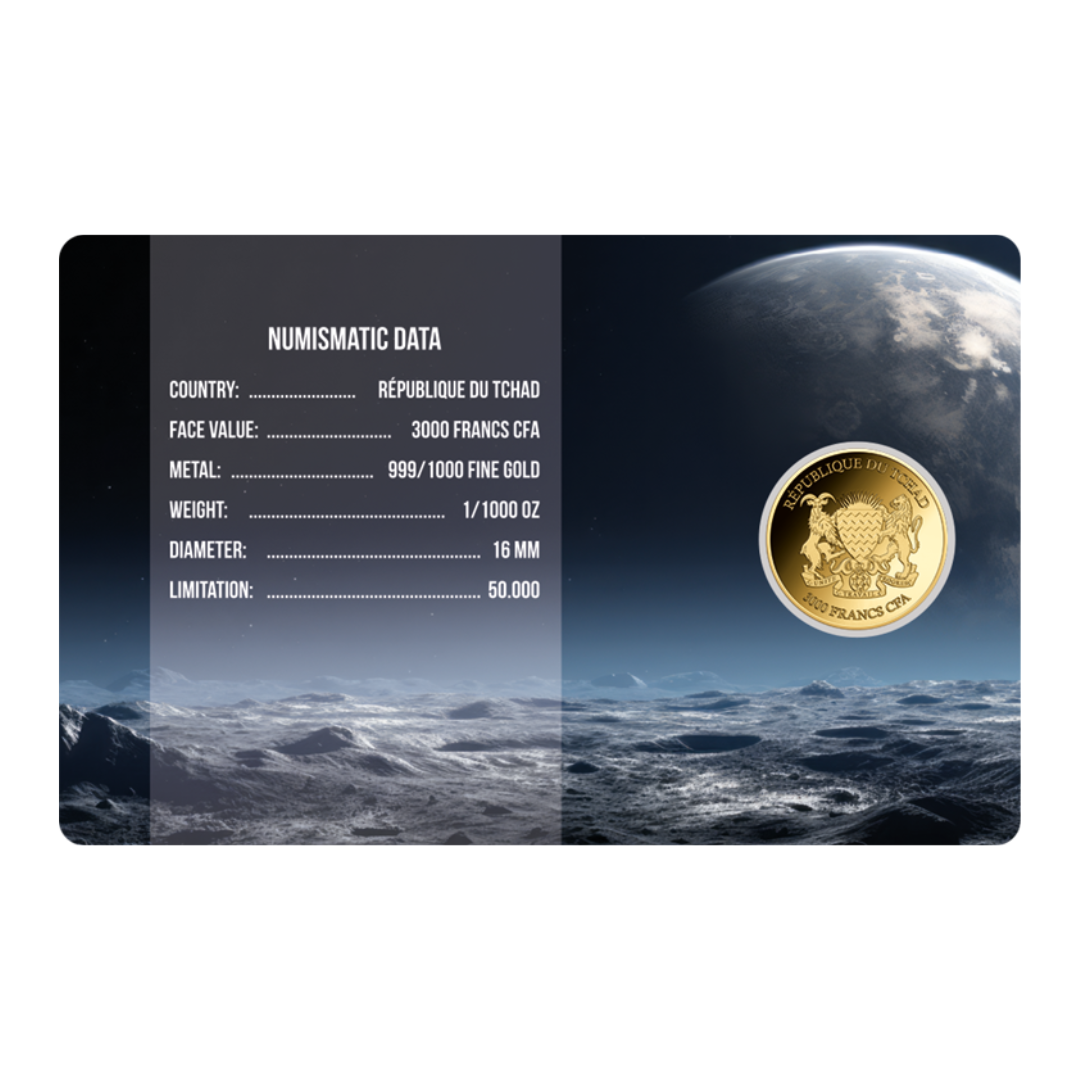 Moon Landing Coin Card 999/1000 1/1000oz - Gold Gift