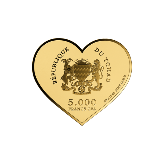 Large Heart I love you 1/200oz .999 Fine Gold With Gift Box