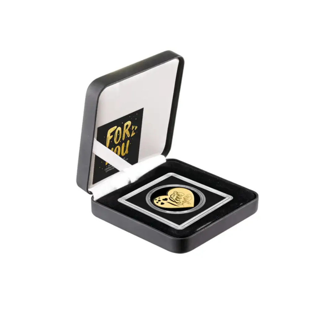 Large Heart I love you 1/200oz .999 Fine Gold With Gift Box