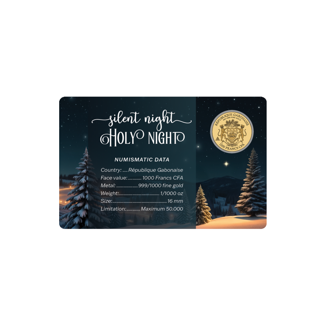 Silent Night Holy Night Coin Card - Gold Gift