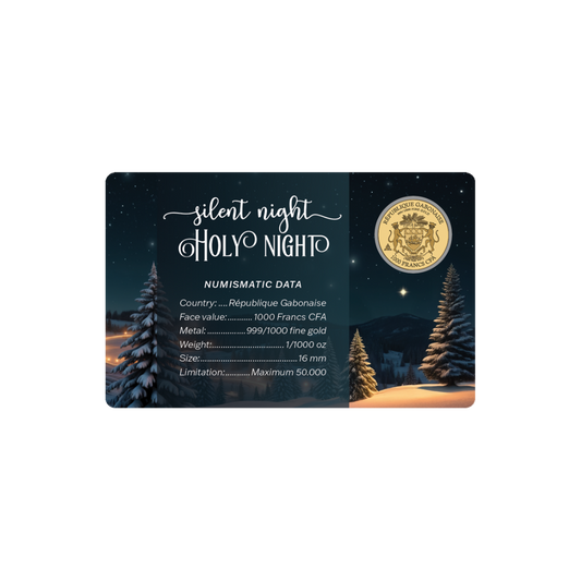 Silent Night Holy Night Coin Card - Gold Gift