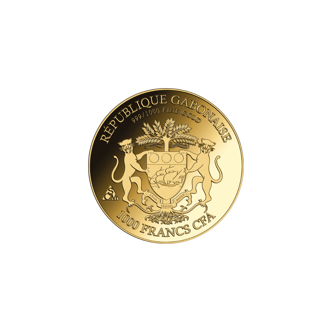 Snow Leopard Coin Card - Gold Gift