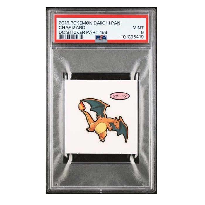 2016 Pokemon Daiichi Pan Charizard DC Sticker Part 153 PSA Mint 9 Preowned