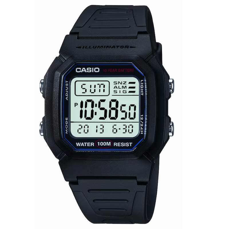 Casio W-800H-1 Men's Black Resin Strap Digital Watch Preowned