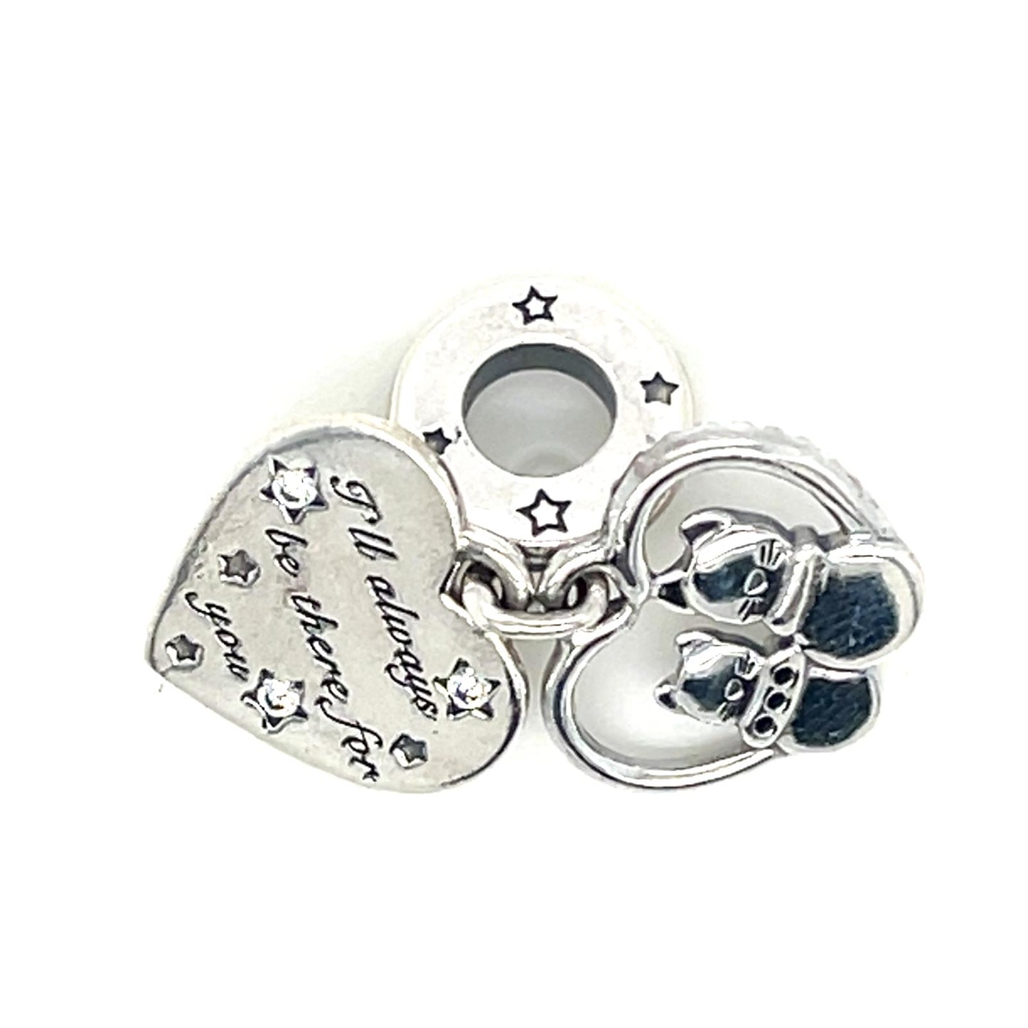 Pandora Cats & Hearts Charm Preowned