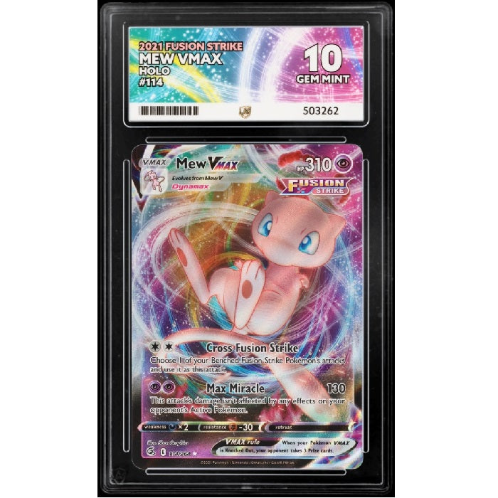 2021 Pokemon Fusion Strike Mew Vmax 114/264 Ace Gem Mint 10 Preowned