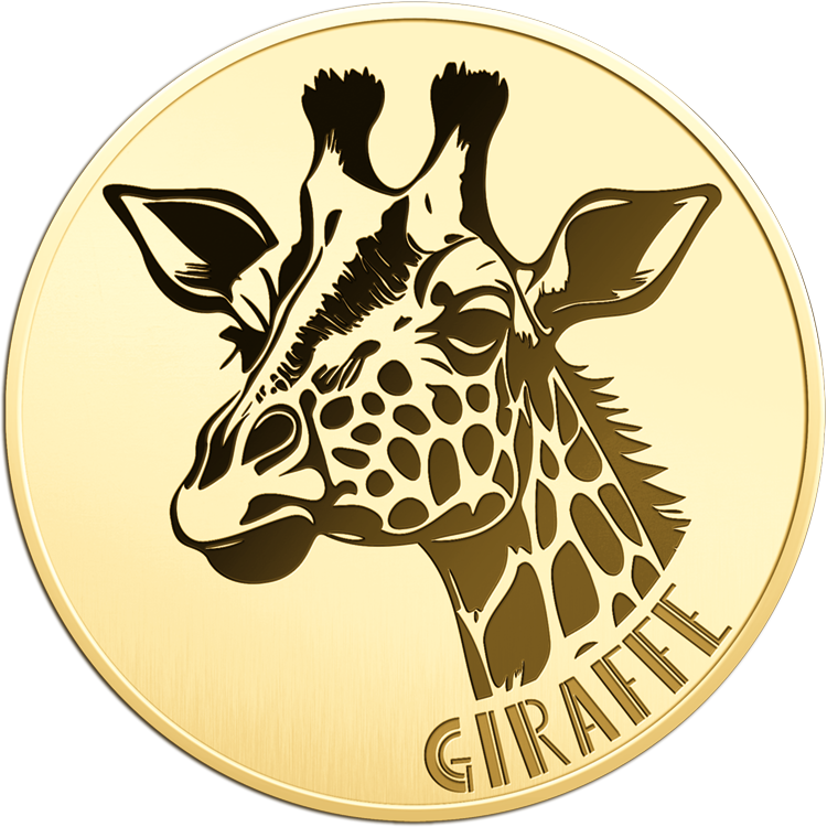 African Giraffe Coin Card - Gold Gift