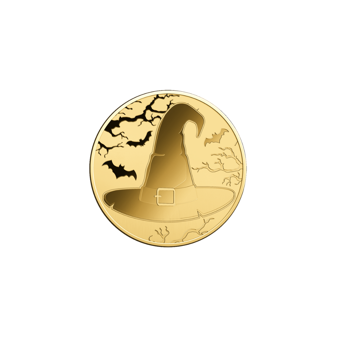 Halloween Witch Coin Card 999/1000 1/1000oz - Gold Gift