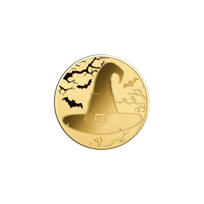 Halloween Witch Coin Card 999/1000 1/1000oz - Gold Gift
