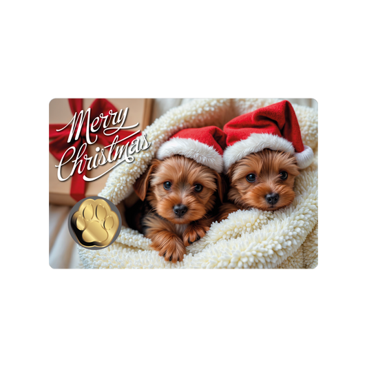 Dog Santa Hat Coin Card 999/1000 1/1000oz - Gold Gift