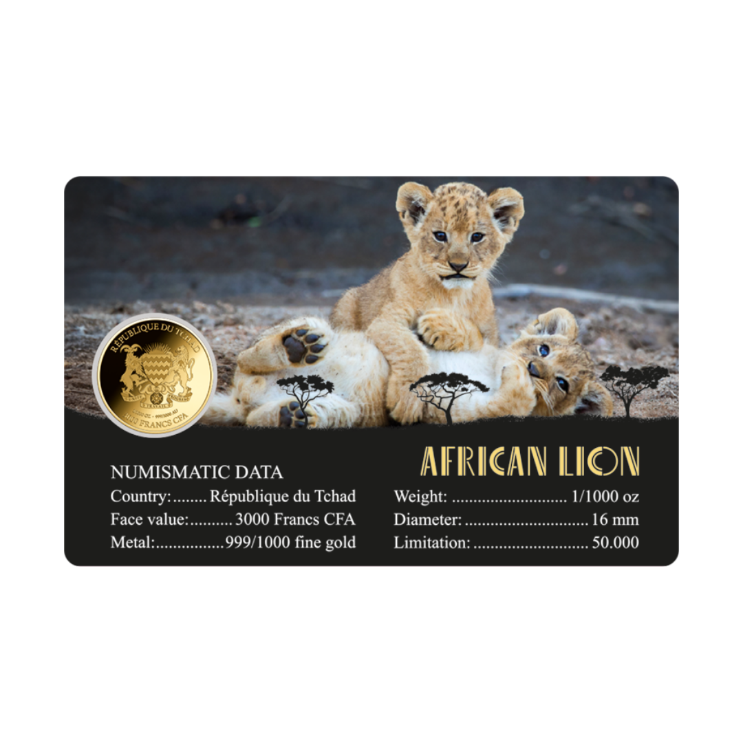 American Lion Coin Card 999/1000 1/1000oz - Gold Gift Preowned