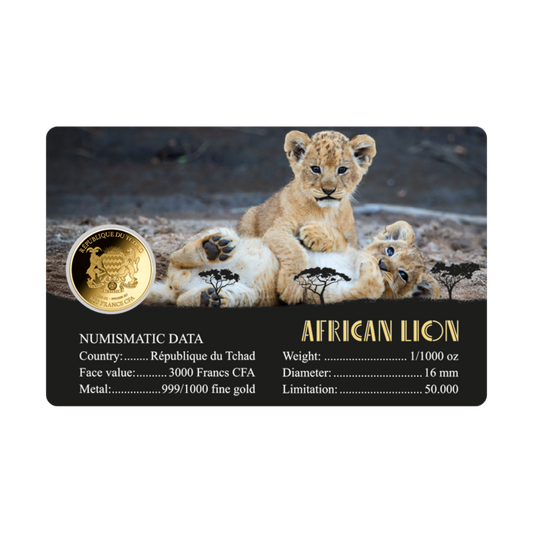 American Lion Coin Card 999/1000 1/1000oz - Gold Gift Preowned