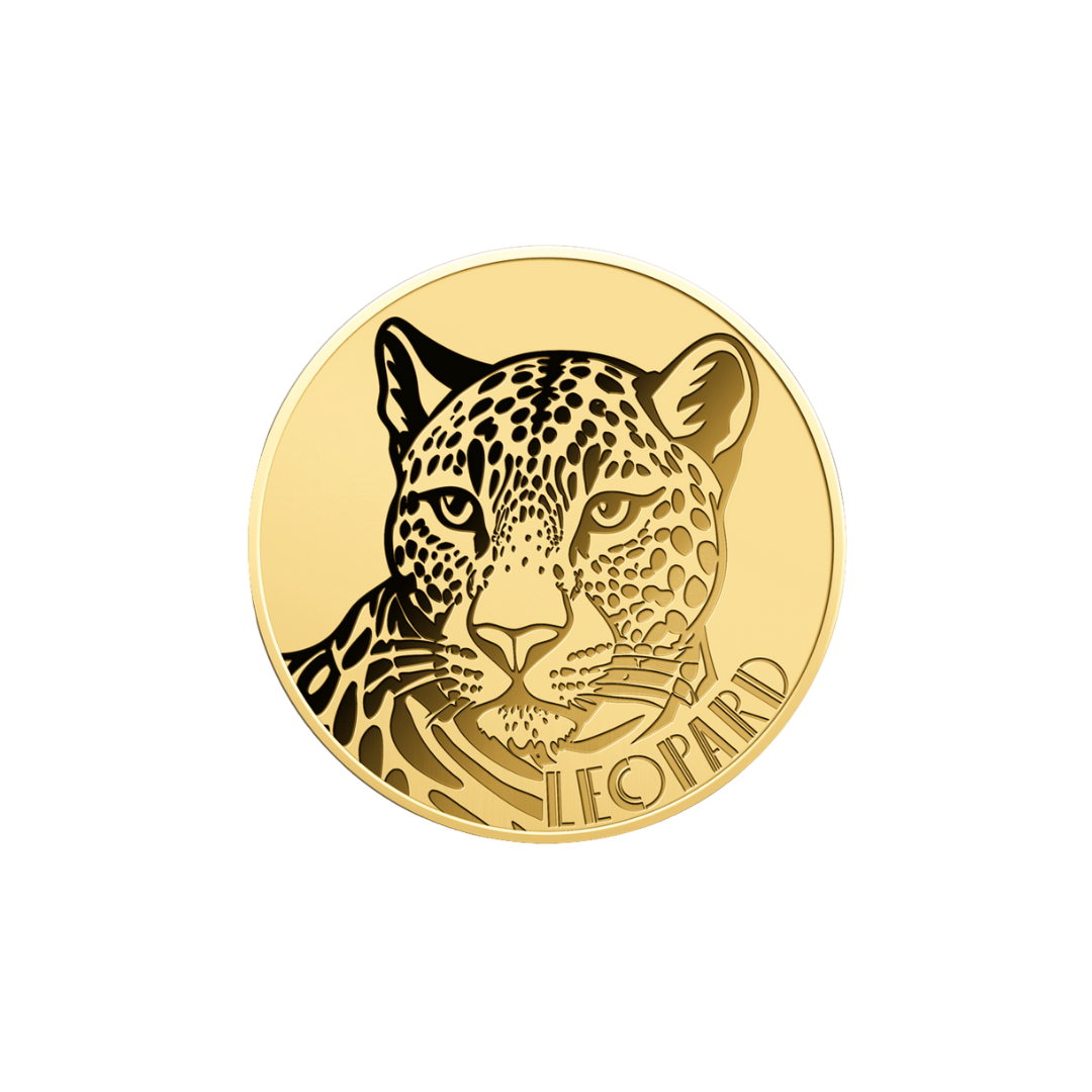 African Leopard Coin Card - Gold Gift