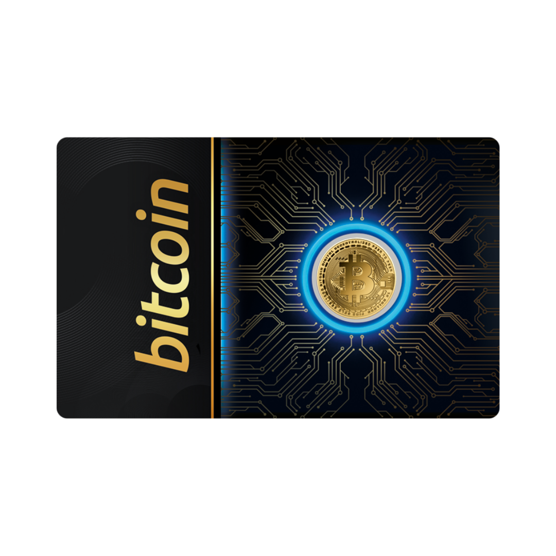 Bitcoin Coin Card 1/1000 oz .999 - Gold Gift