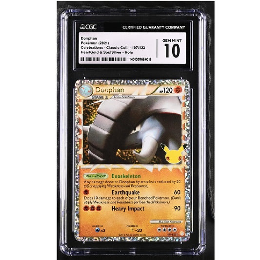 2021 Pokemon Celebrations Classic Donphan 107/123 CGC Gem Mint 10 Preowned