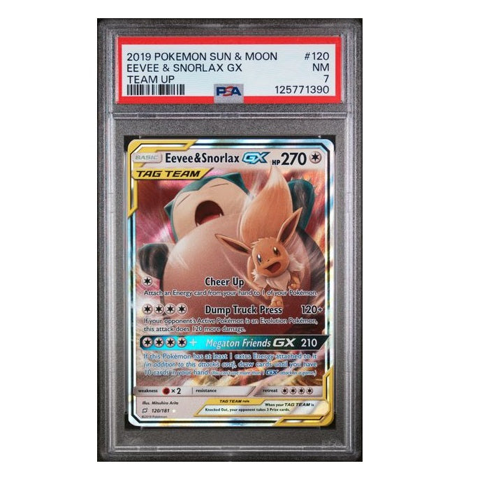 2019 Pokemon Team Up Eevee & Snorlax 120/181 PSA NM 7 Preowned