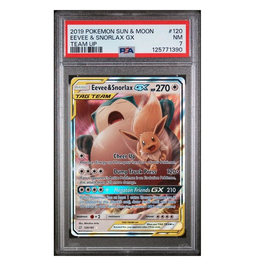2019 Pokemon Team Up Eevee & Snorlax 120/181 PSA NM 7 Preowned