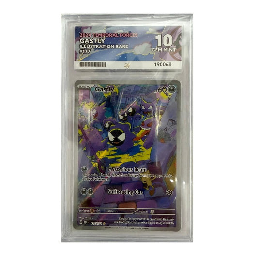 2024 Pokemon Temporal Forces Gastly Illustration Rare 177/162 ACE Gem Mint 10 Preowned