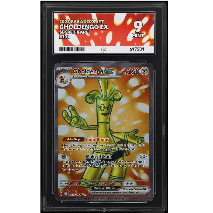 2023 Pokemon Paradox Rift Gholdengo Ex 231/182 Ace Mint 9 Preowned