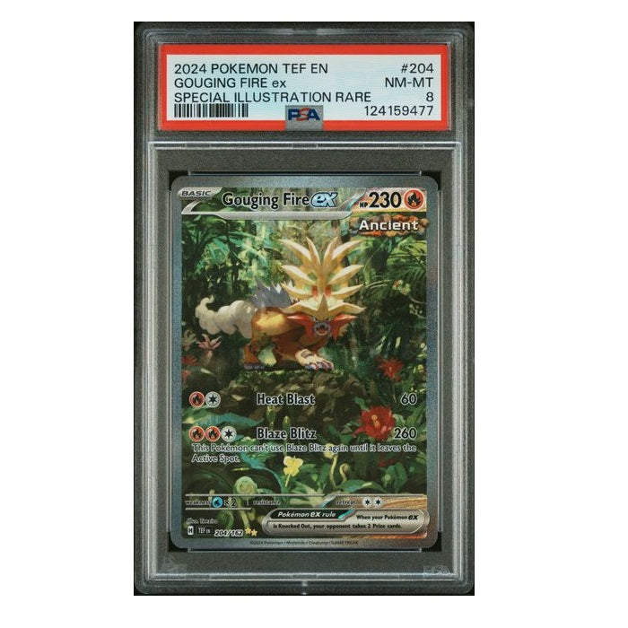 2024 Pokemon Temporal Forces Gouging Fire 204/162 PSA Near Mint 8 Preowned