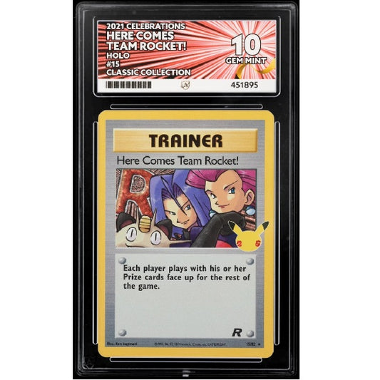 2021 Pokemon Celebrations Here Comes Team Rocket! 15/82 ACE 10 Gem Mint Preowned