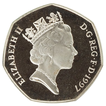 50 Pence - Elizabeth II 3rd portrait; small type, Silver Piedfort 16g 925 Silver Coin Preowned