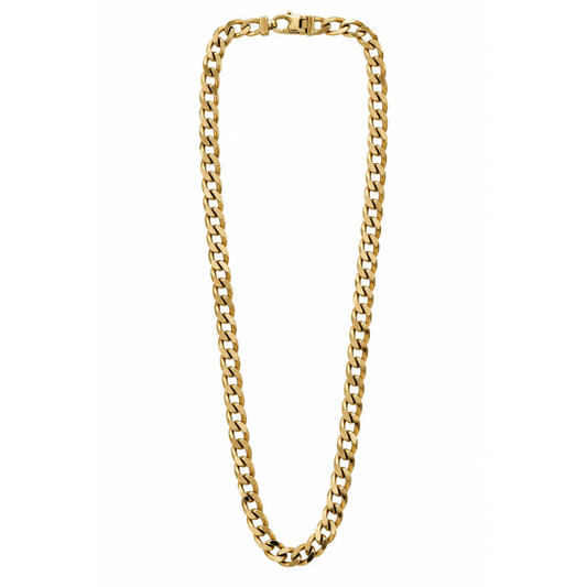 9ct Gold Curb Link Diamond Cut Chain 26" Approx 73.7g Preowned