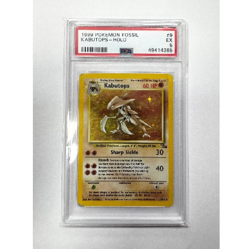 1999 Base Set Fossil Kabutops Holofoil 9/62 PSA 5 (EX) Preowned