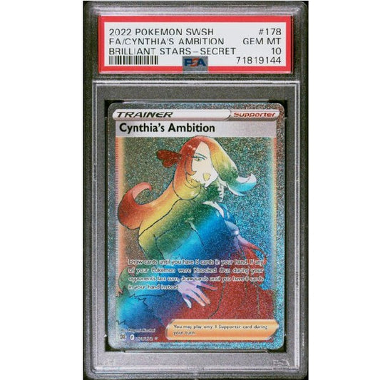 2022 Pokemon Brilliant Stars Cynthia's Ambition 178/172 PSA Gem Mint 10 Preowned