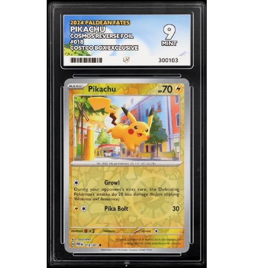 2024 Pokemon Paldean Fates Pikachu 018/091 Ace Mint 9 Preowned