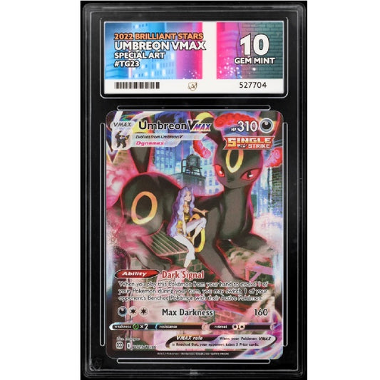 2022 Pokemon Brilliant Stars Umbreon Vmax TG23/TG30 ACE 10 Gem Mint Preowned