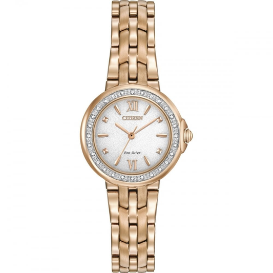 Citizen Ladies Diamond Set Rose Gold Eco-Drive EW1993-50D Grade B Preowned