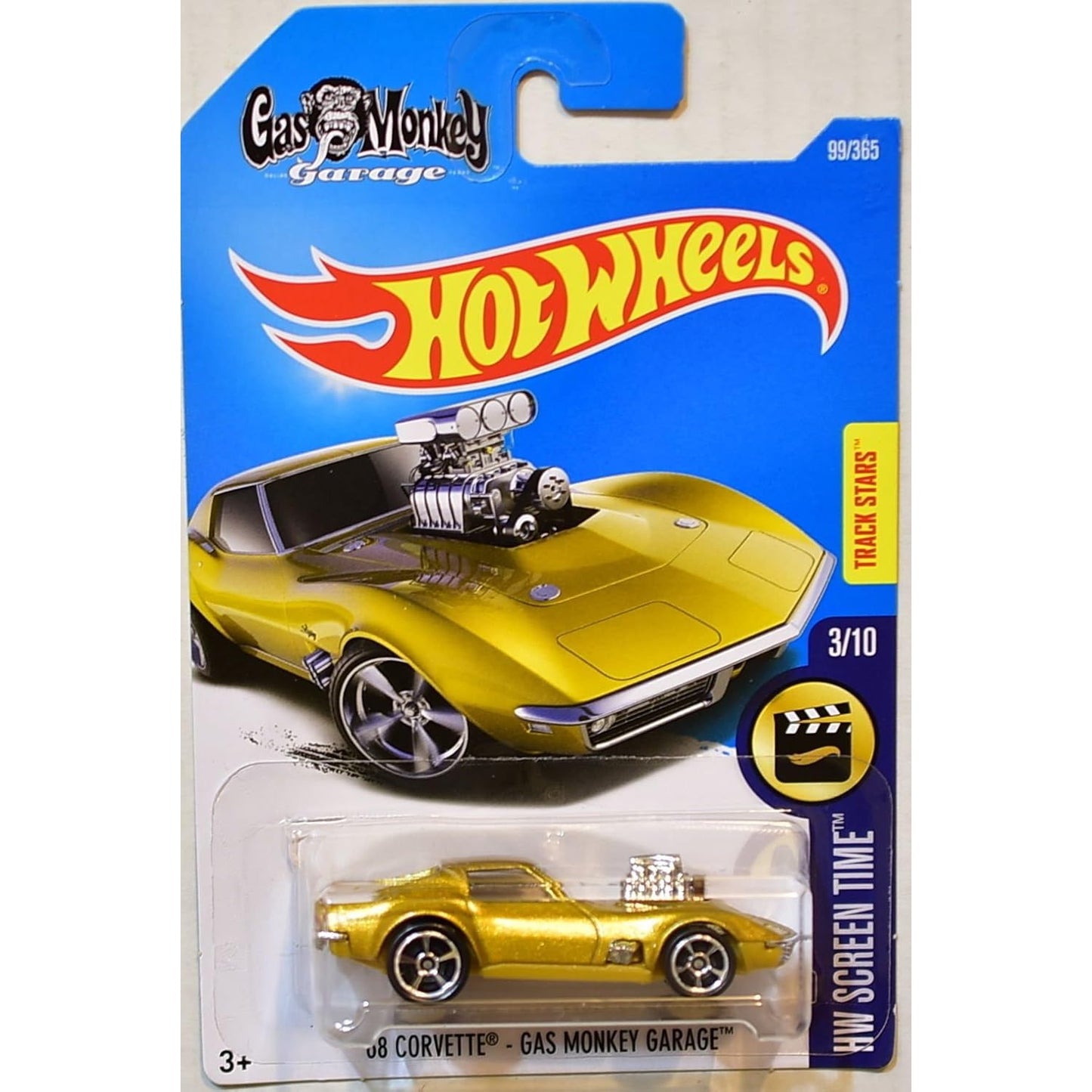 Hot Wheels Screen Time - "68 Corvette Gas Monkey Garage 2017 99/365 (3+) Preowned