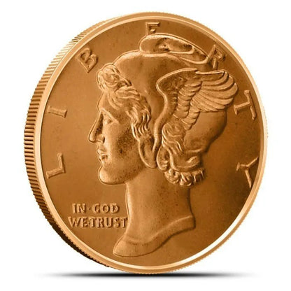 1 oz Copper Round Mercury Dime