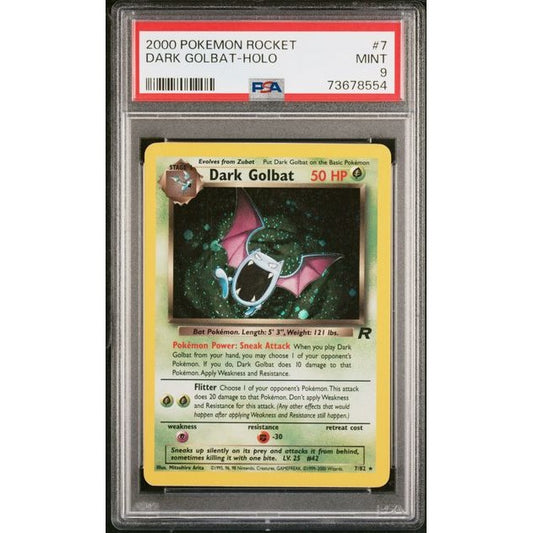 2000 Pokemon Rocket Dark Golbat-Holo 07/82 PSA Mint 9 Preowned