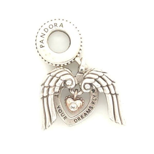 Pandora Heart Wings Charm 3.3g Preowned