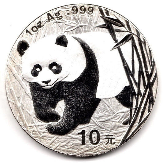 Chinese Panda 1oz Silver Coin 2001 Preowned