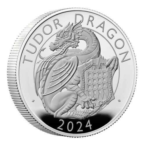 2oz Royal Mint Tudor Beast Tudor Dragon 2024 Silver .999 Preowned