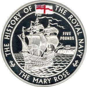 Queen Elizabeth II "5 Pounds" The Mary Rose 2003 Coin Preowned